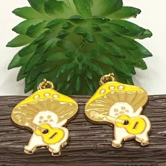 Mushroom Earrings,  Funny Food Earrings, Silly Earrings, Gift Idea, Novelty - Picture 2 of 4